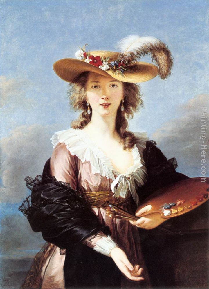 Self Portrait in a Straw Hat painting - Elisabeth Louise Vigee-Le Brun Self Portrait in a Straw Hat art painting
